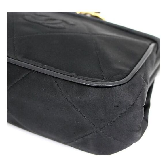 Chanel Fringed Clasp Chain Shoulder Bag Satin Black - Picture 4 of 6